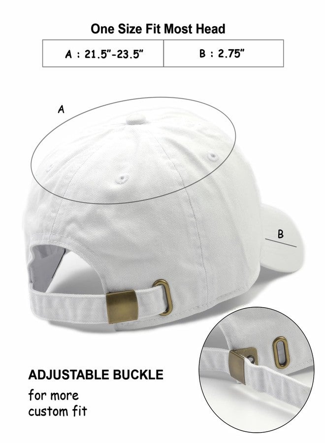 Utmost Unisex Classic Low Profile Cotton Baseball Cap Plain Blank Camoflauge Soft Unconstructed Adjustable Size Dad Hat (White) - Image 2
